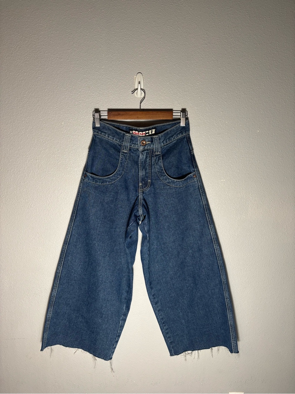 JNCO Twin Cannon Vintage Wide Leg Baggy Jeans Dark Wash Skater Y2k Size 26x27